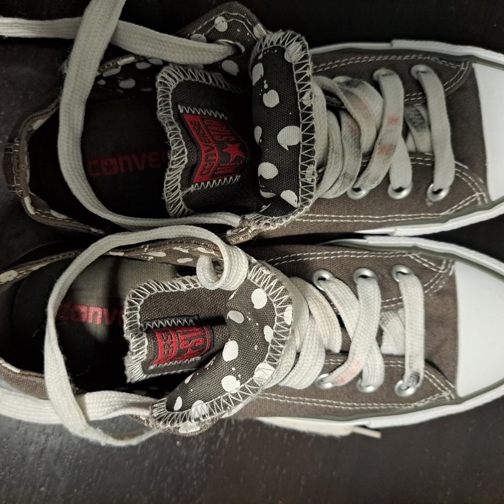 Converse Chuck Taylor Gray Polka Dot Insole- Classic Low Top Size 7 - Picture 8 of 12